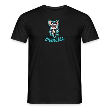 Frenchie Biker Moto Chien Cadeau Frenchie - T-shirt homme - noir - Devant - AI Model Male 178 light (178cm)