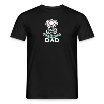 Maltipoo Dad Biker Dog Papa Gift Retro - Men's T-Shirt - black - Front - AI Model Male 178 light (178cm)
