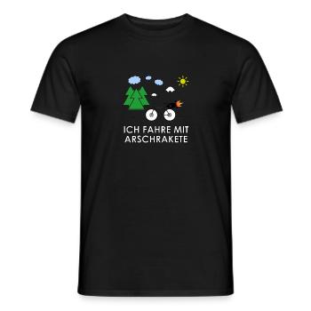 I drive with a fake rocket - Men's T-Shirt - black - Front - AI Model Male 178 light (178cm)