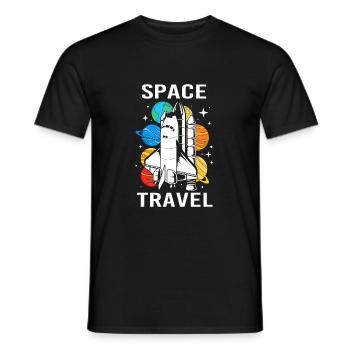 Univers du système solaire - T-shirt homme - noir - Devant - AI Model Male 178 light (178cm)