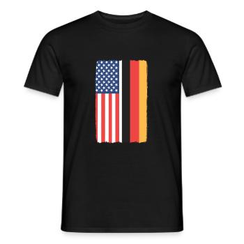American German - Men's T-Shirt - black - Front - AI Model Male 178 light (178cm)