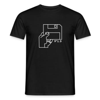 Amiga Workbench Disk - Männer T-Shirt - Schwarz - Vorne - AI Model Male 178 light (178cm)