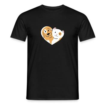 Amour des chats et amour des chiens - T-shirt homme - noir - Devant - AI Model Male 178 light (178cm)