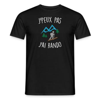 J'peux pas j'ai rando - T-shirt homme - noir - Devant - AI Model Male 178 light (178cm)