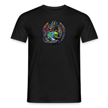 Pollution Dragon Garbage Can - Men's T-Shirt - black - Front - AI Model Male 178 light (178cm)