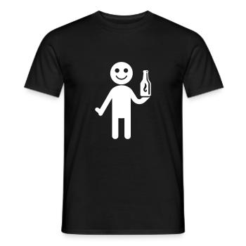 Bière buvant Figurine bâton - T-shirt homme - noir - Devant - AI Model Male 178 light (178cm)
