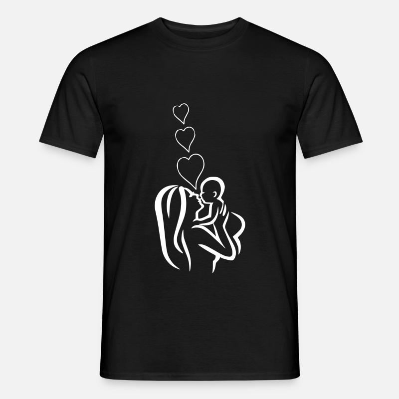 Mère avec bébé - T-shirt homme - noir