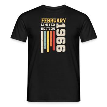 February 1966 - February 1966 Birthday Gift - Men's T-Shirt - black - Front - AI Model Male 178 light (178cm)