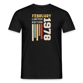 February 1978 - February 1978 Birthday Gift - Men's T-Shirt - black - Front - AI Model Male 178 light (178cm)