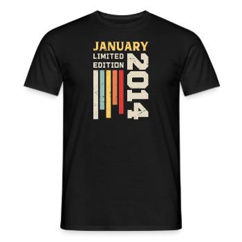 January 2014 - January 2014 Birthday Gift - Men's T-Shirt - black - Front - AI Model Male 178 light (178cm)