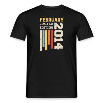 February 2014 - February 2014 Birthday Gift - Men's T-Shirt - black - Front - AI Model Male 178 light (178cm)
