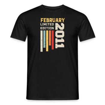 February 2011 - February 2011 Birthday Gift - Men's T-Shirt - black - Front - AI Model Male 178 light (178cm)