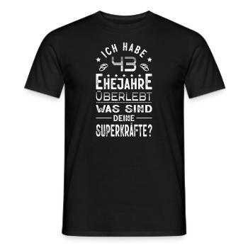 Hochzeitsgeschenk 43 Jahre Ehe Hochzeitstag - Männer T-Shirt - Schwarz - Vorne - AI Model Male 178 light (178cm)