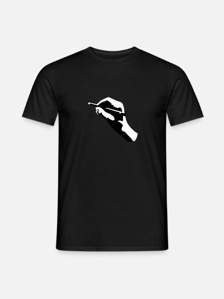 main dessin - T-shirt homme - noir