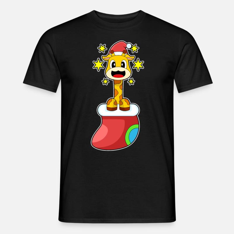 Giraf Jul Jule Sokker - T-shirt herr - svart