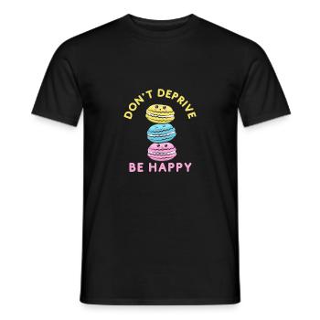NICHT BERAUBEN SEI GLÜCKLICH - Männer T-Shirt - Schwarz - Vorne - AI Model Male 178 light (178cm)