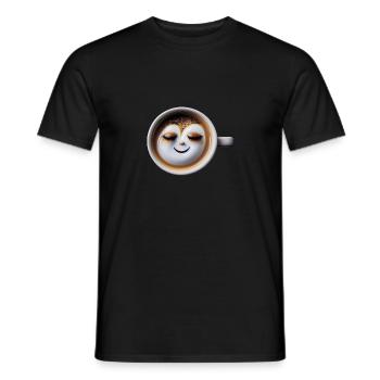 Satisfait d’une tasse de café le matin - T-shirt homme - noir - Devant - AI Model Male 178 light (178cm)