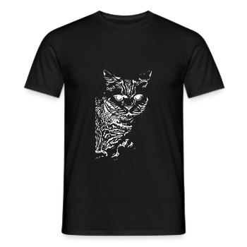 British Shorthair Chat Chat Noir Chats - T-shirt homme - noir - Devant - AI Model Male 178 light (178cm)