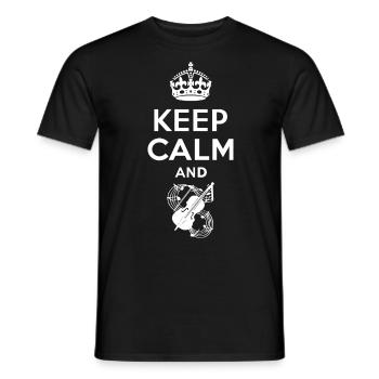 Keep Calm - Geige - Men's T-Shirt - black - Front - AI Model Male 178 light (178cm)