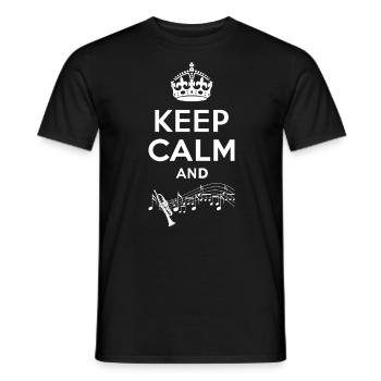 Keep Calm - Trompete - Männer T-Shirt - Schwarz - Vorne - AI Model Male 178 light (178cm)