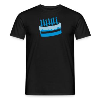 Gâteau d'anniversaire gâteau anniversaire annivers - T-shirt homme - noir - Devant - AI Model Male 178 light (178cm)