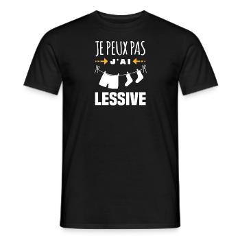 Je peux pas j'ai lessive - T-shirt homme - noir - Devant - AI Model Male 178 light (178cm)