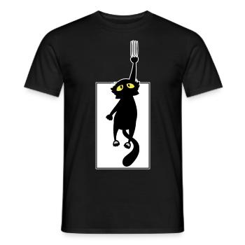 Schwarze Katze - Männer T-Shirt - Schwarz - Vorne - AI Model Male 178 light (178cm)
