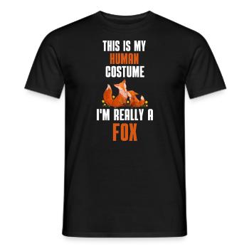 Fuchs Kostüm Party Wald Tier Geschenk Fuchs - Männer T-Shirt - Schwarz - Vorne - AI Model Male 178 light (178cm)