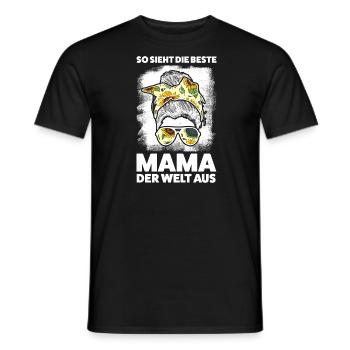 Mutter Messy Bun Mütter Geschenk - Männer T-Shirt - Schwarz - Vorne - AI Model Male 178 light (178cm)