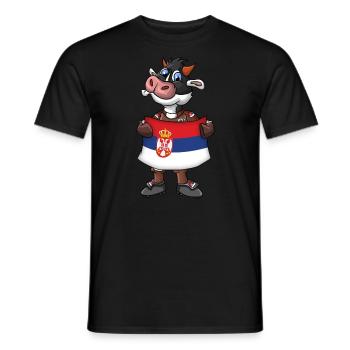 Serbien Kuh Fan - Männer T-Shirt - Schwarz - Vorne - AI Model Male 178 light (178cm)