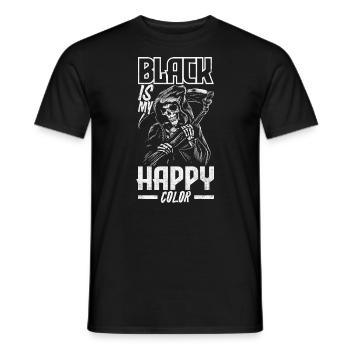 Black Is My Happy Color Dark Gothic Skeleton - Männer T-Shirt - Schwarz - Vorne - AI Model Male 178 light (178cm)