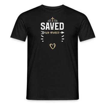 Saved by grace - Jesus - Men's T-Shirt - black - Front - AI Model Male 178 light (178cm)