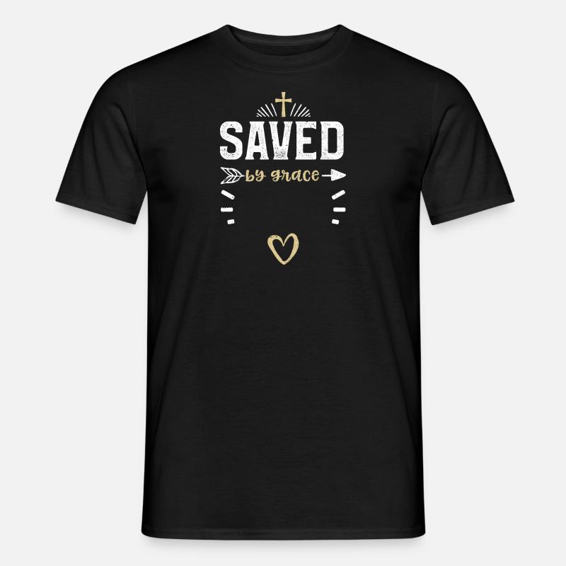 Saved by grace - Jesus - Men's T-Shirt - black