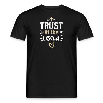Confiance dans le Seigneur - Jésus - T-shirt homme - noir - Devant - AI Model Male 178 light (178cm)