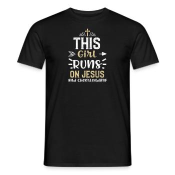 This Girl Runs On Jesus And Chee... - Männer T-Shirt - Schwarz - Vorne - AI Model Male 178 light (178cm)