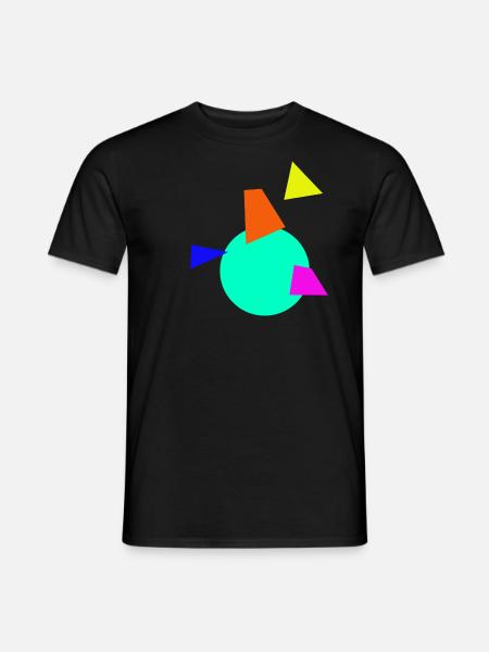 Farbige Ecken & Kreise - Männer T-Shirt - Schwarz