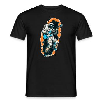 Astronaut with guitar - Men's T-Shirt - black - Front - AI Model Male 178 light (178cm)