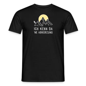 Ich Kenn Da Ne Abkürzung - Wandern Berge Retro - Männer T-Shirt - Schwarz - Vorne - AI Model Male 178 light (178cm)