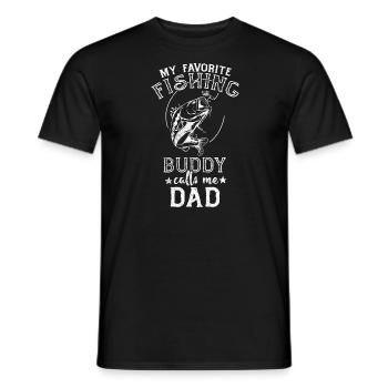 Angeln mon copain de pêche préféré m’appelle papa - T-shirt homme - noir - Devant - AI Model Male 178 light (178cm)
