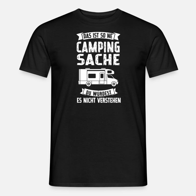 Campen Camping Campingplatz Geschenk - Männer T-Shirt - Schwarz