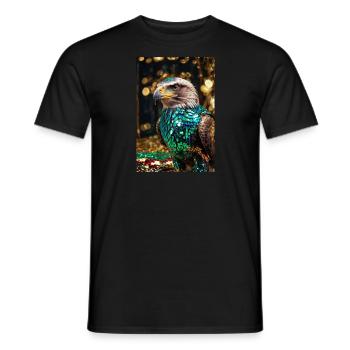 eagle,colorful,sequins,fish,metallic,eagle head - Men's T-Shirt - black - Front - AI Model Male 178 light (178cm)