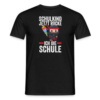 Schulkind Ninja Schulbeginn Geschenk - Männer T-Shirt - Schwarz - Vorne - AI Model Male 178 light (178cm)