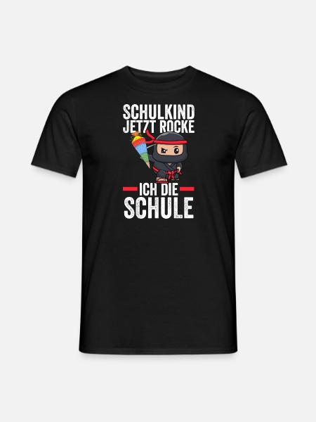 Schulkind Ninja Schulbeginn Geschenk - Männer T-Shirt - Schwarz