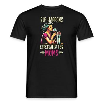 Muttertag, Weintrinker, Mutterschaft, Beste Mutter - Männer T-Shirt - Schwarz - Vorne - AI Model Male 178 light (178cm)