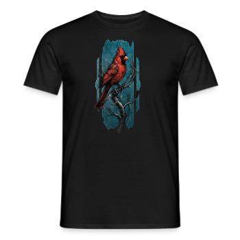 Cardinal du Nord perché sur une branche - T-shirt homme - noir - Devant - AI Model Male 178 light (178cm)