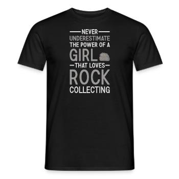 Un collectionneur de roches ne sous-estime jamais une fille - T-shirt homme - noir - Devant - AI Model Male 178 light (178cm)