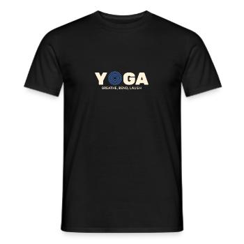 Yoga Bend Breath Laugh T-Shirt - T-shirt homme - noir - Devant - AI Model Male 178 light (178cm)