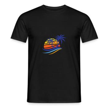 Palme Strand Sonne - Männer T-Shirt - Schwarz - Vorne - AI Model Male 178 light (178cm)
