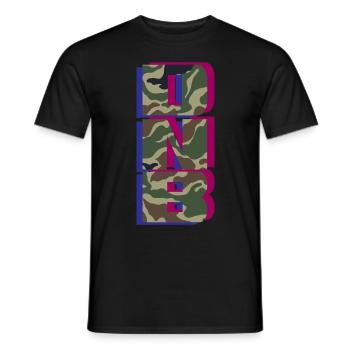 DNB Camo Vert Original Junglist Drum n Bass - Männer T-Shirt - Schwarz - Vorne - AI Model Male 178 light (178cm)