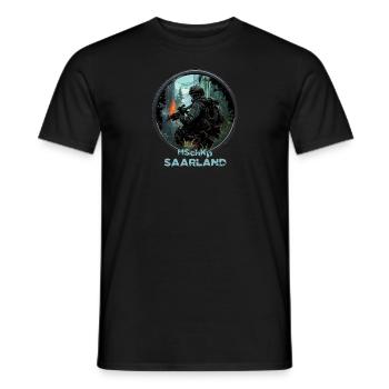 Entreprise de sécurité intérieure HSchKp Sarre - T-shirt homme - noir - Devant - AI Model Male 178 light (178cm)